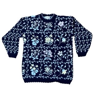 Vintage Laura Tyler Cottagecore Grandmacore Floral Sweater